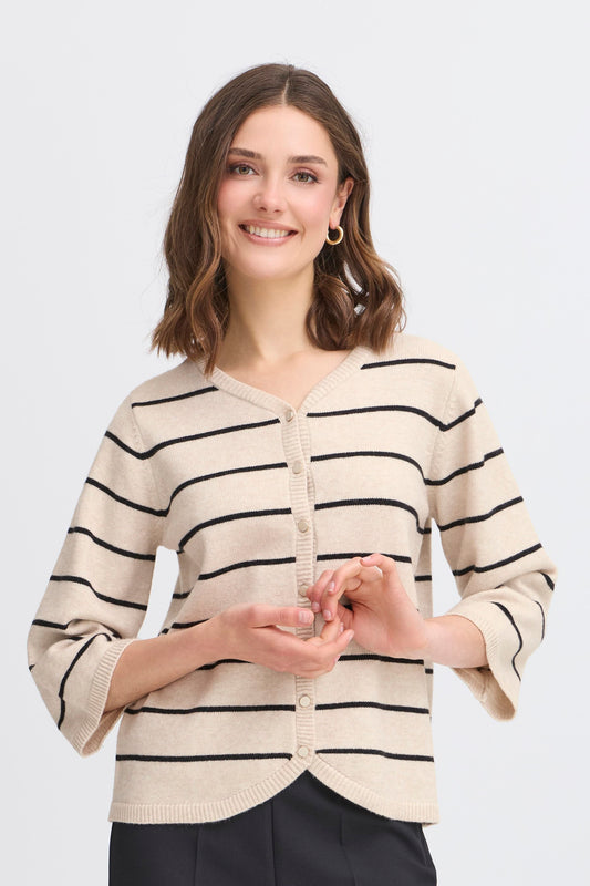 Fransa Bitte Stripe Cardigan