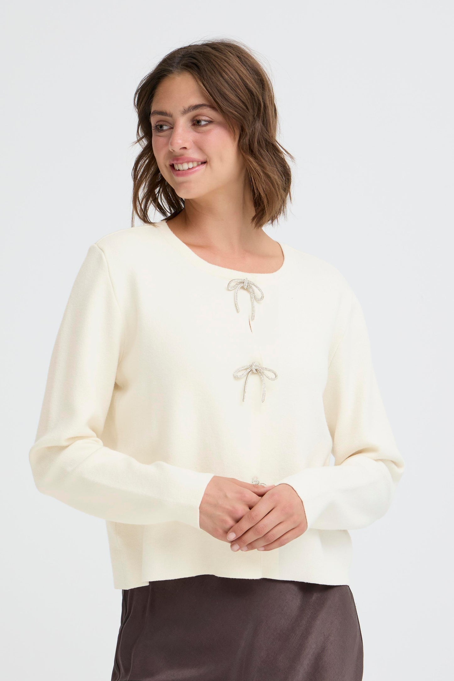 Fransa Sally Bow Cardigan