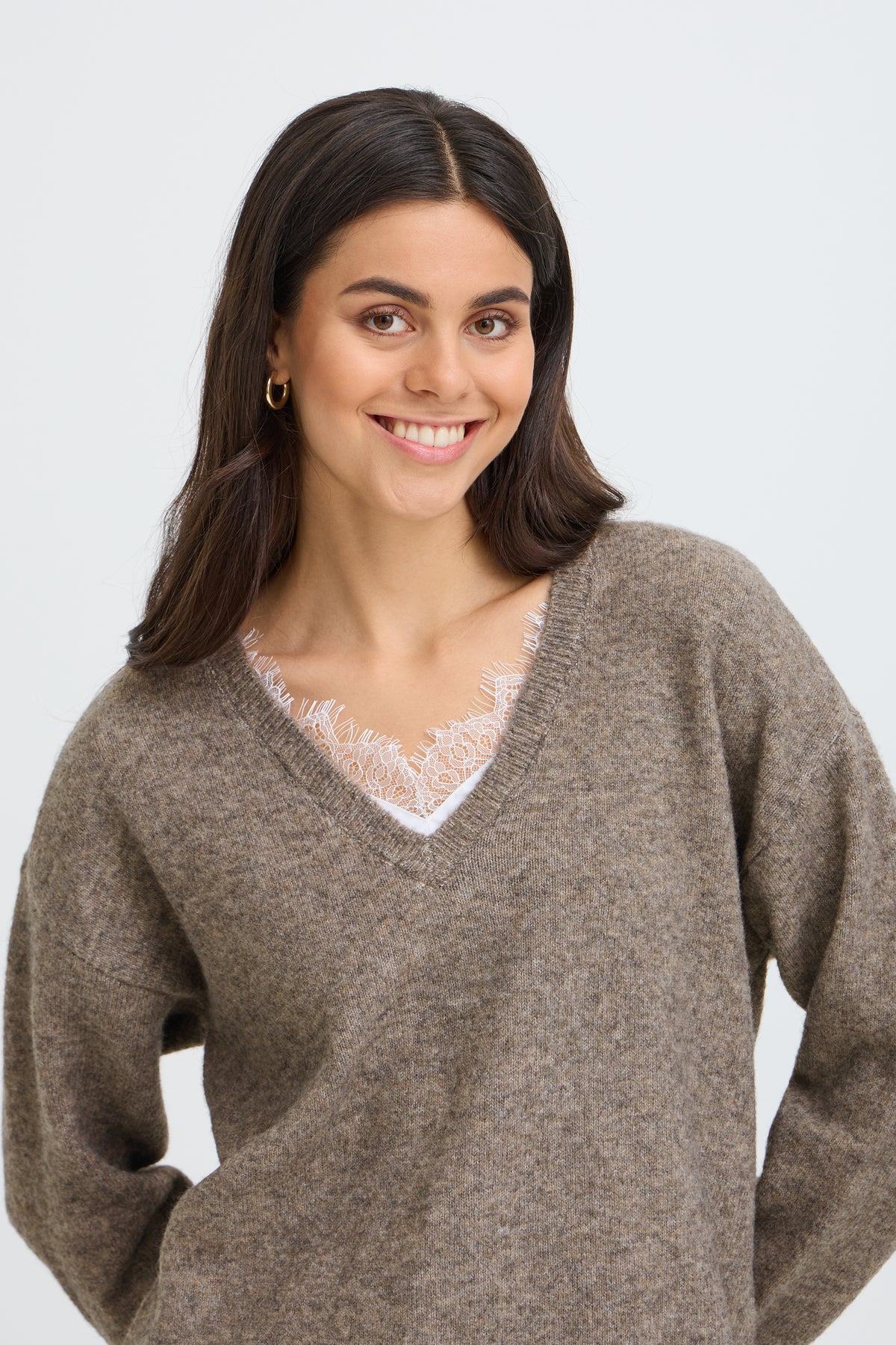 Fransa Ellen Lace Detail jumper