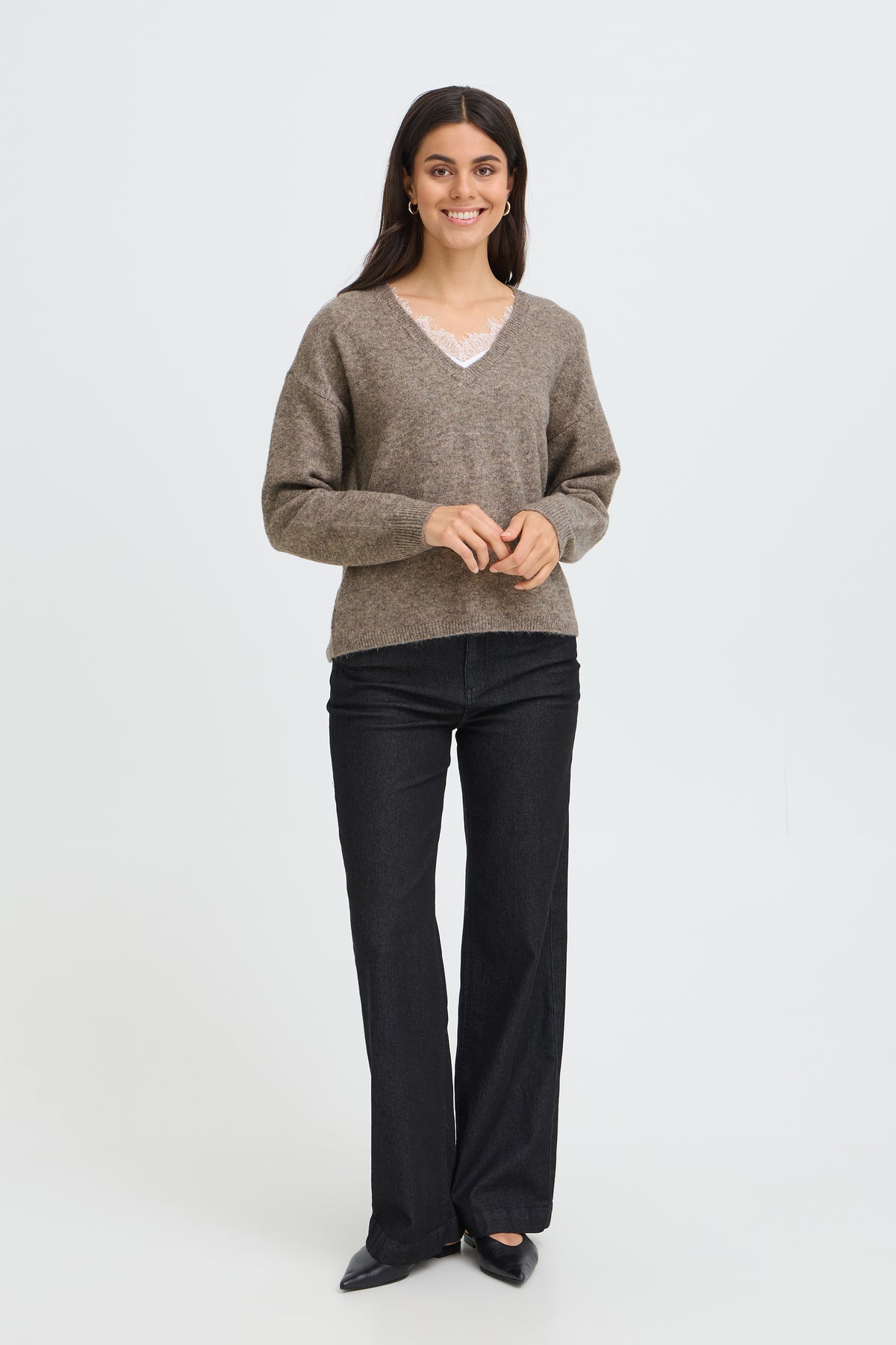 Fransa Ellen Lace Detail jumper