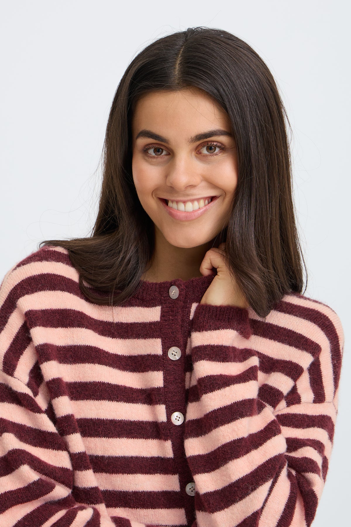 Fransa Idaa Stripe Cardigan