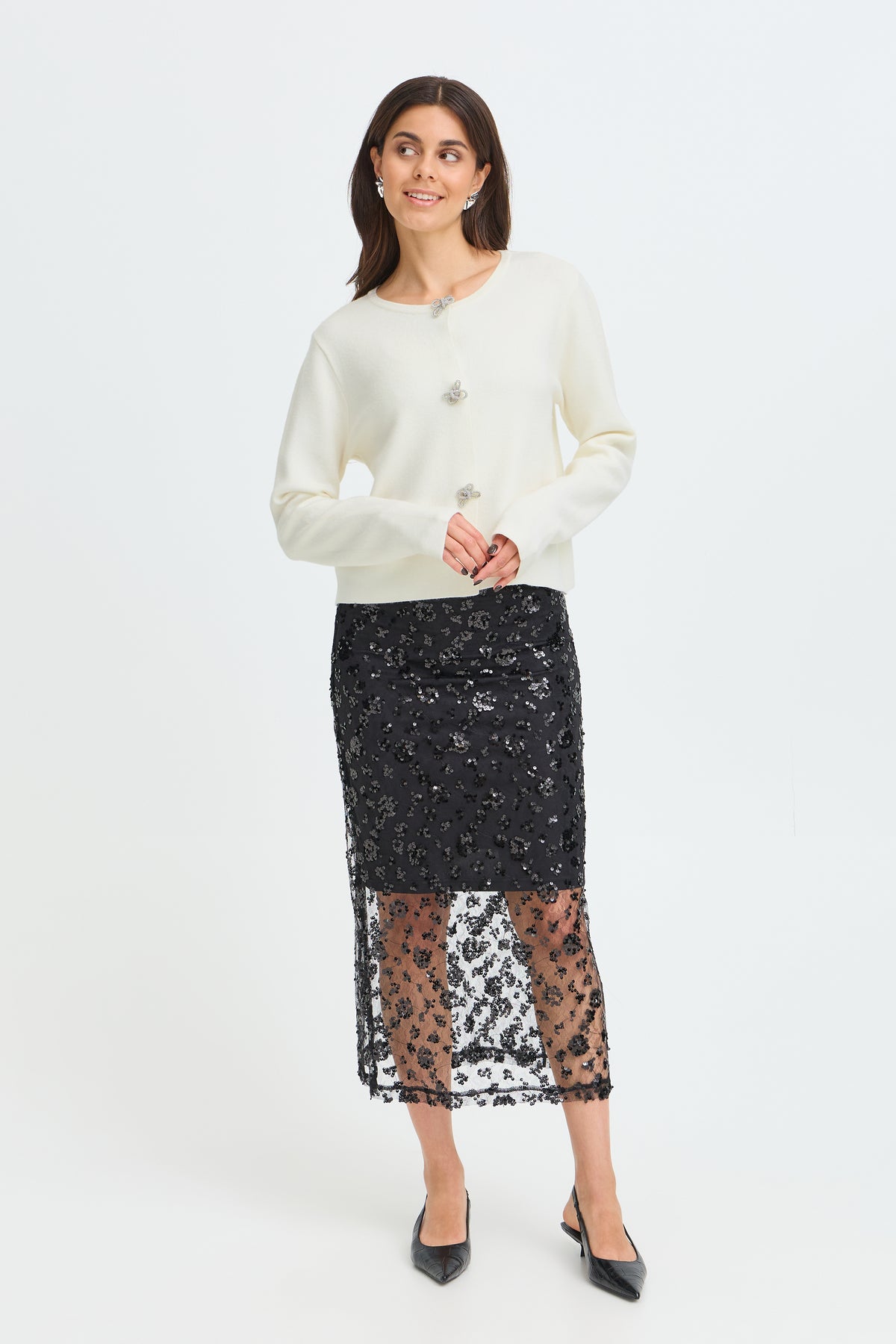 Fransa Sally Bow Cardigan