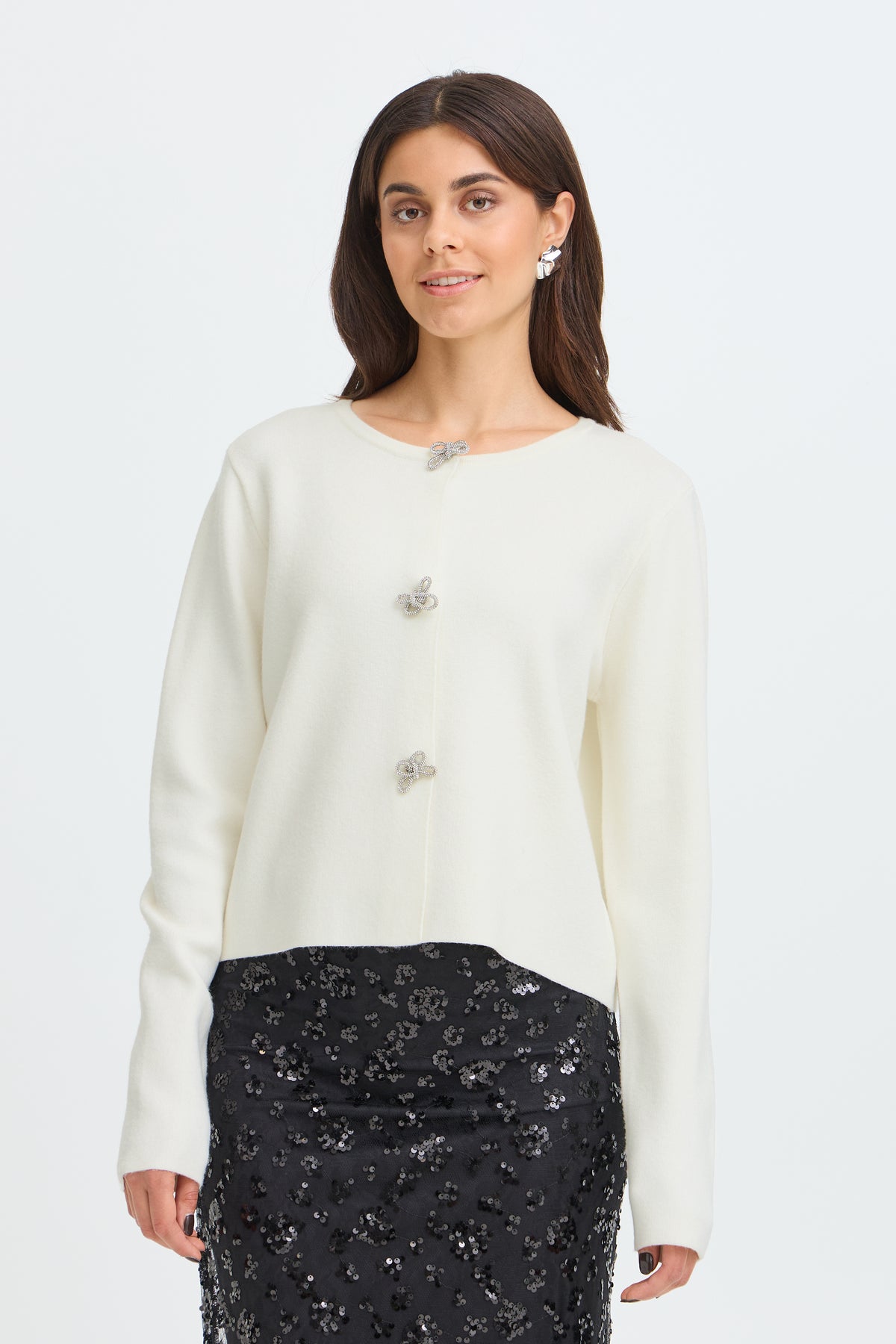 Fransa Sally Bow Cardigan
