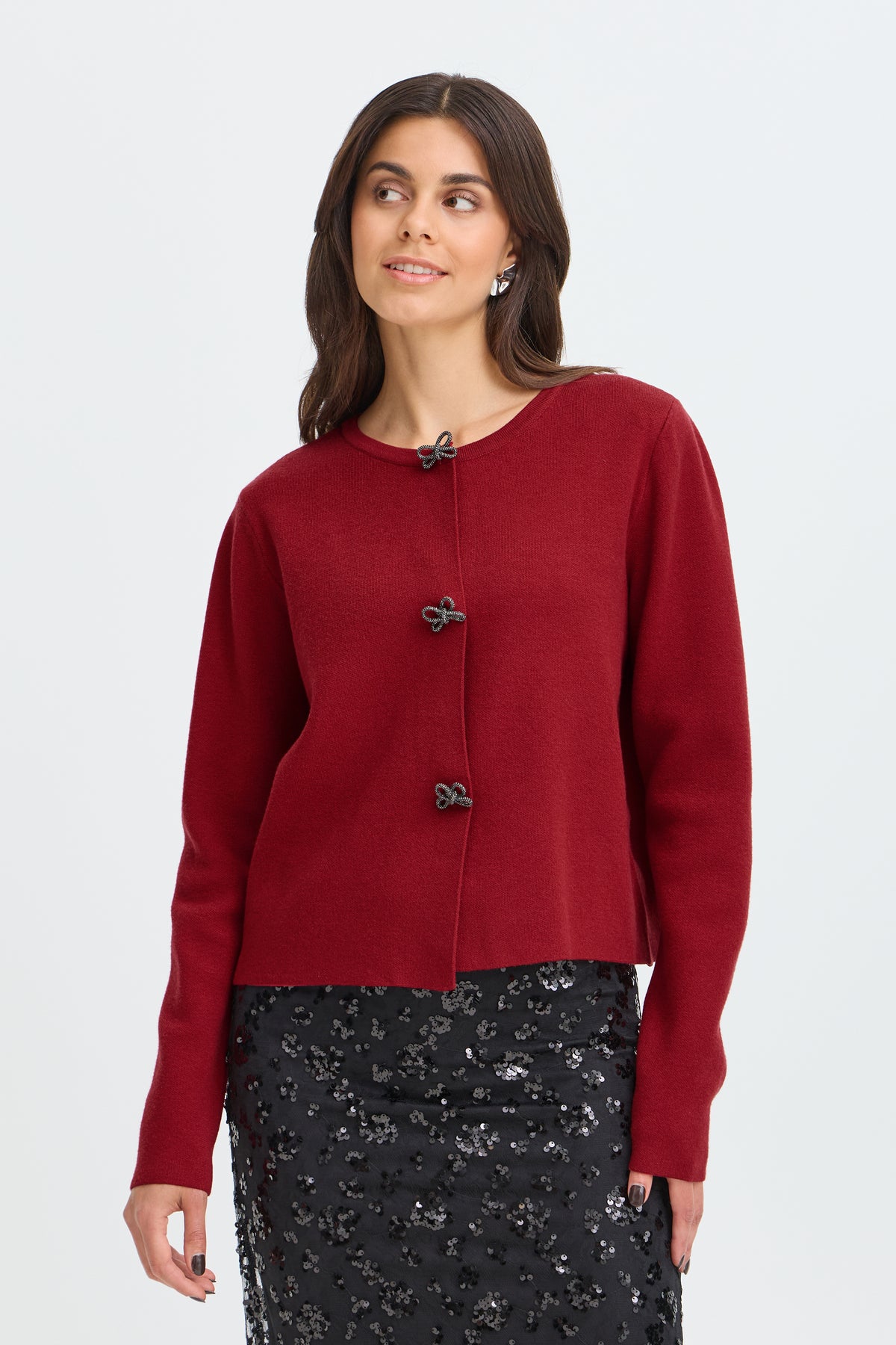 Fransa Sally Bow Cardigan