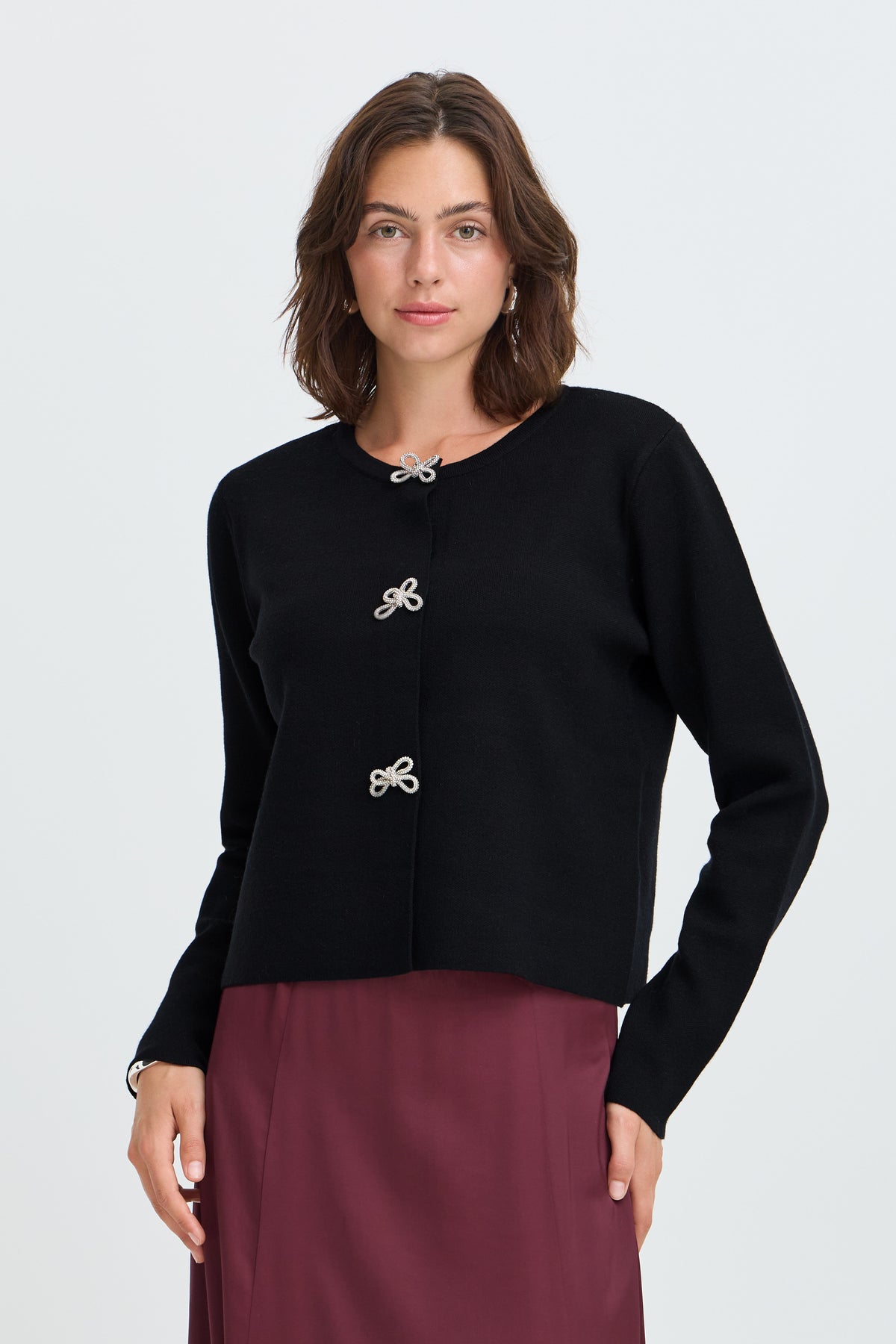 Fransa Sally Bow Cardigan