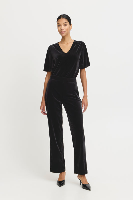 B-Young Perlina Black Velvet Trousers