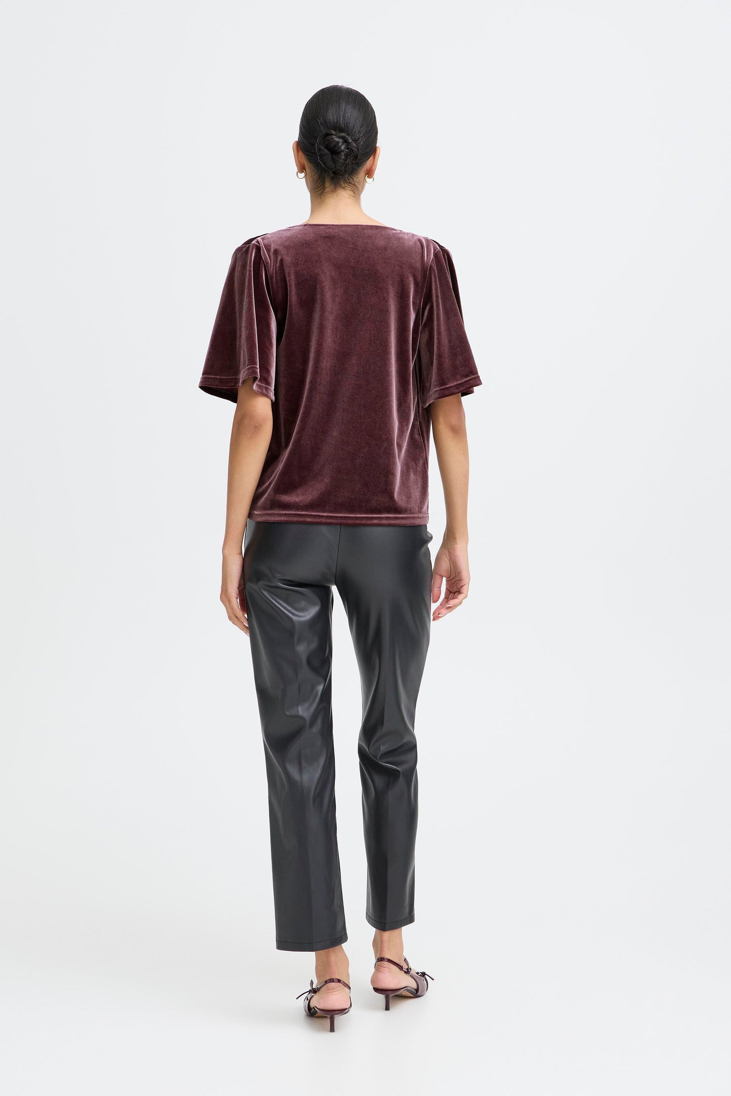 B-Young Perlina Draping Velvet Blouse