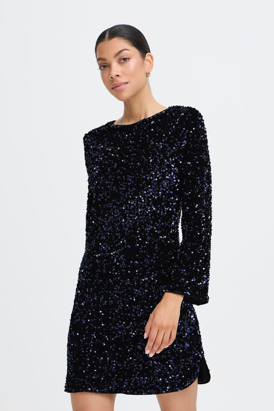 B-Young Paillet Sequin Bow Dress