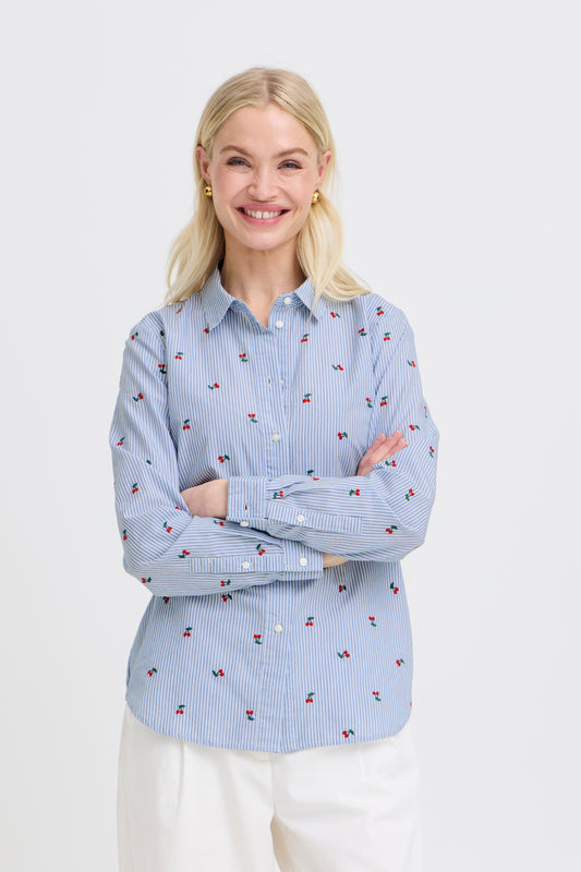 B.Young Fenix Embroidered Cherry Shirt