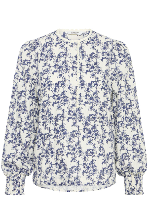 B.Young Jesse Blue Floral Blouse