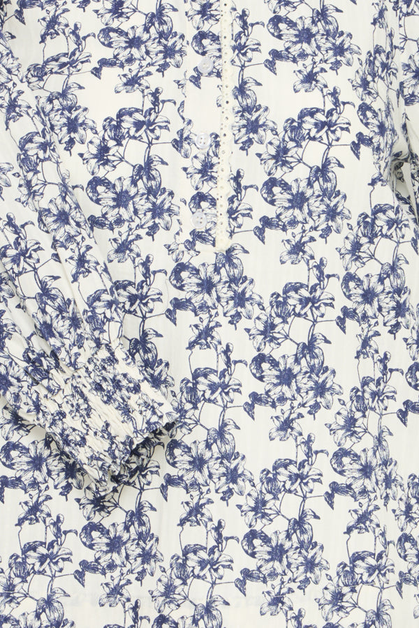 B.Young Jesse Blue Floral Blouse