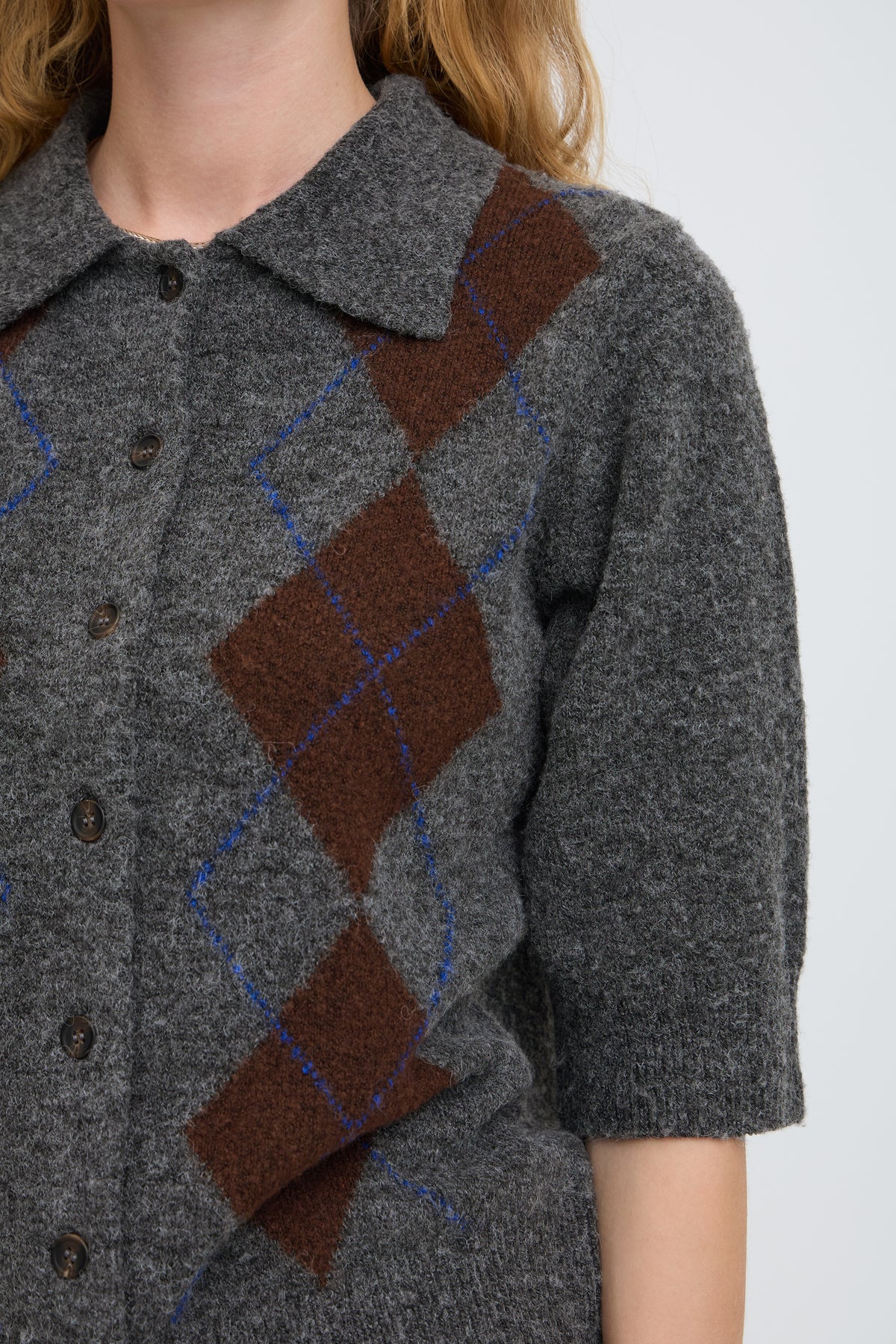 B.Young Ofira Argyle Cardigan