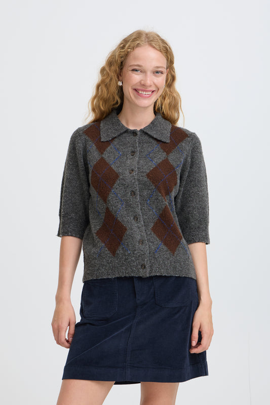 B.Young Ofira Argyle Cardigan