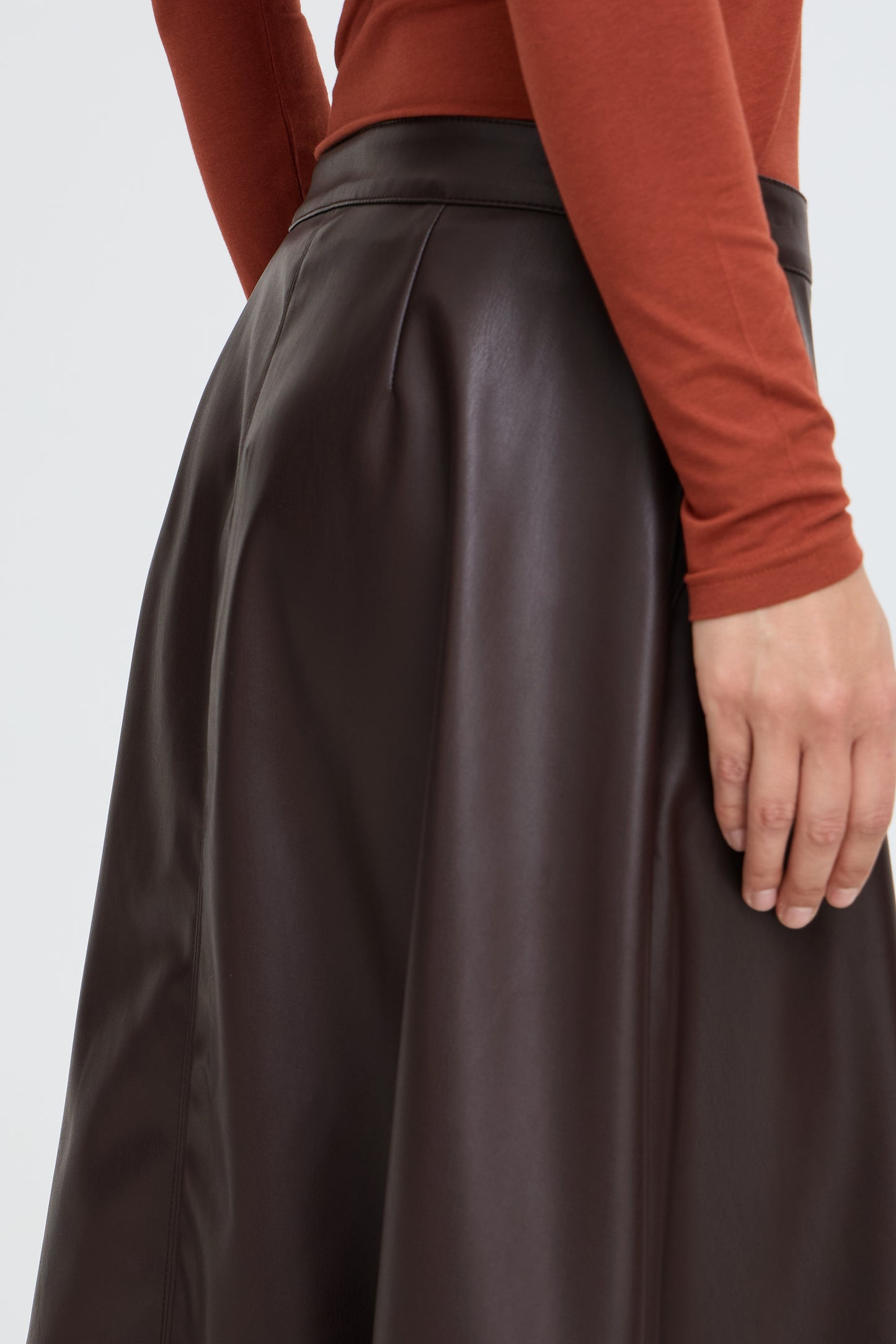 B.Young Daja Faux Leather A-Line Skirt