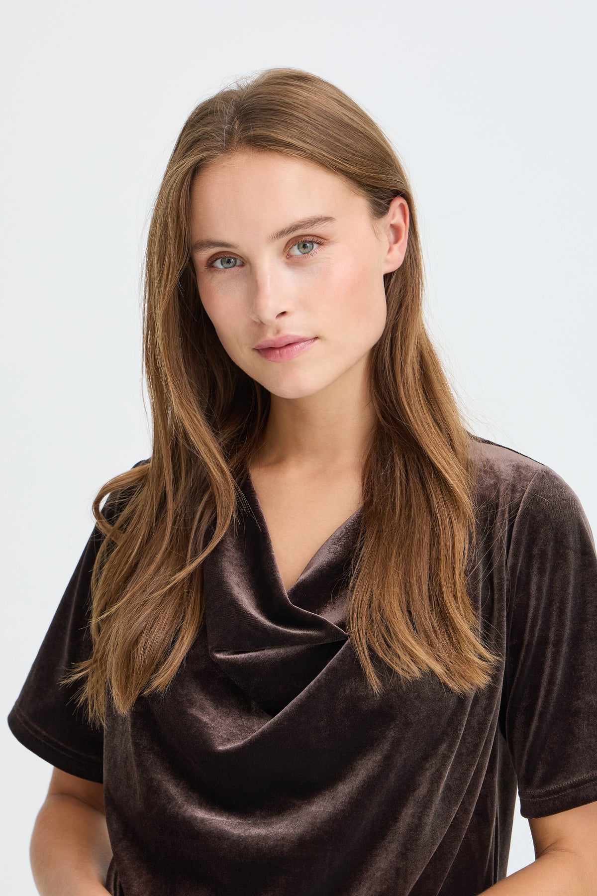 B.Young Perlina Draping Velvet Top