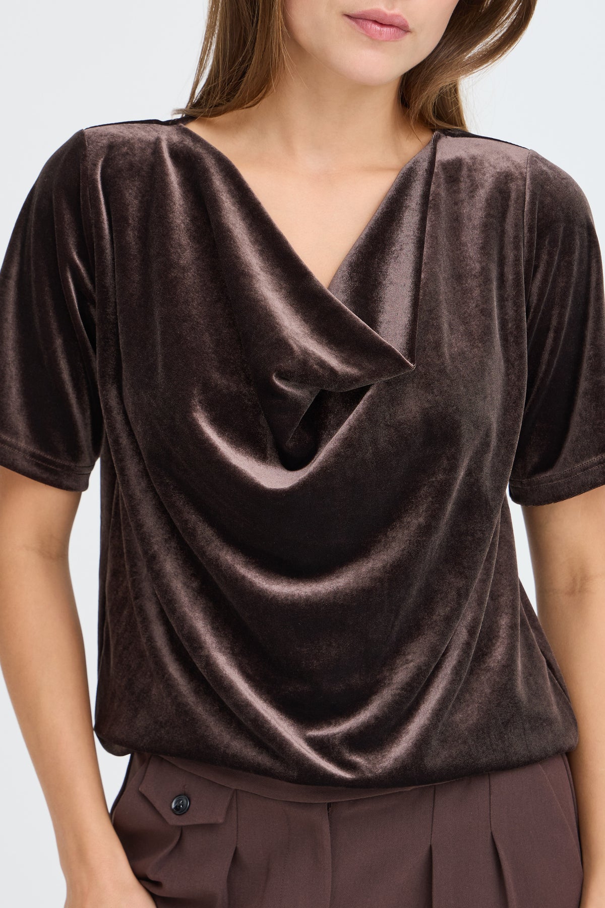 B.Young Perlina Draping Velvet Top