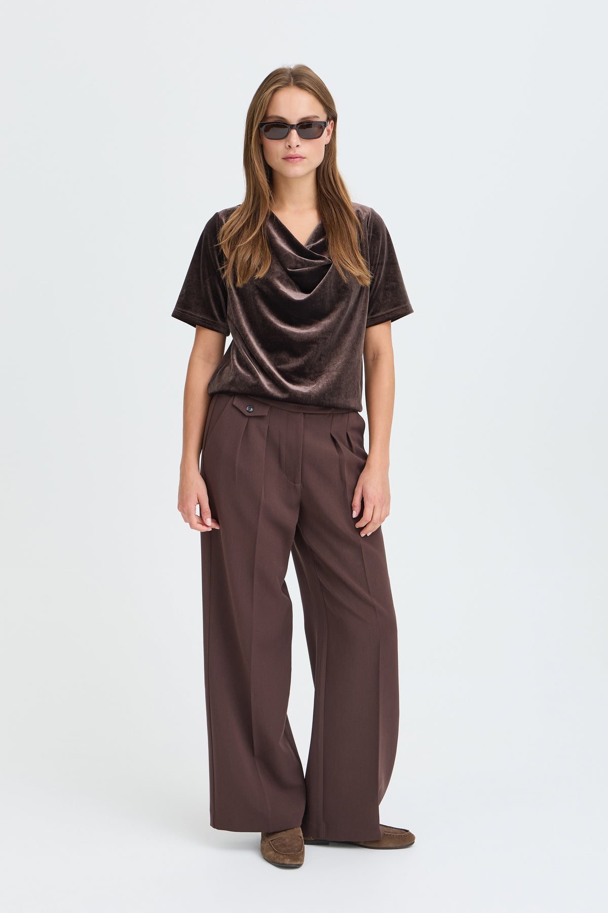 B.Young Perlina Draping Velvet Top