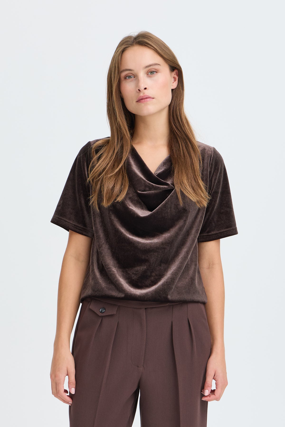 B.Young Perlina Draping Velvet Top