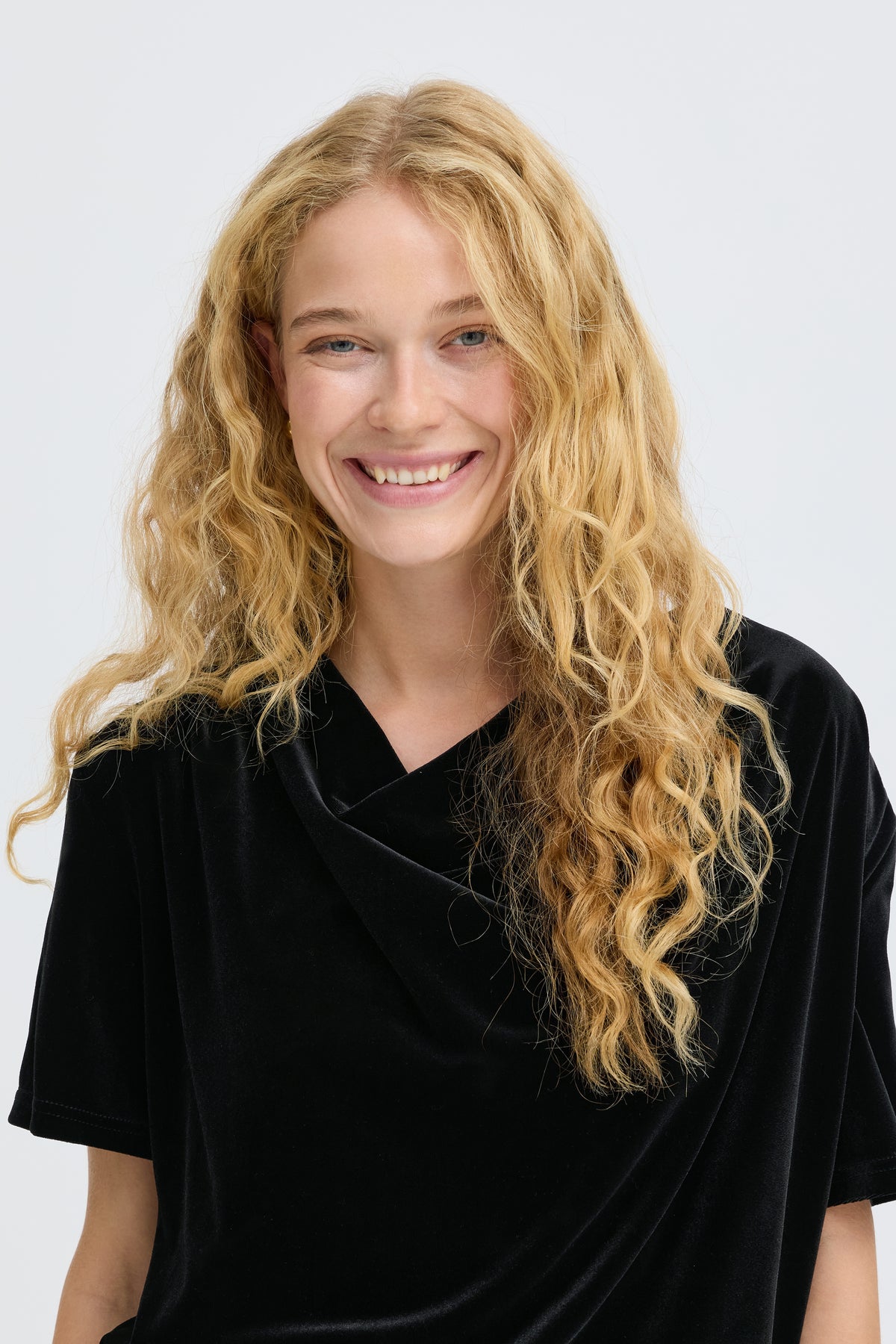 B.Young Perlina Draping Velvet Top