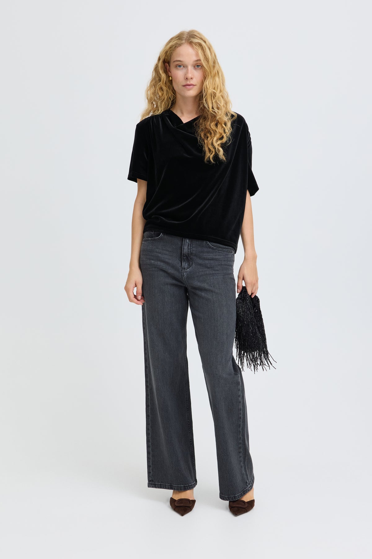 B.Young Perlina Draping Velvet Top