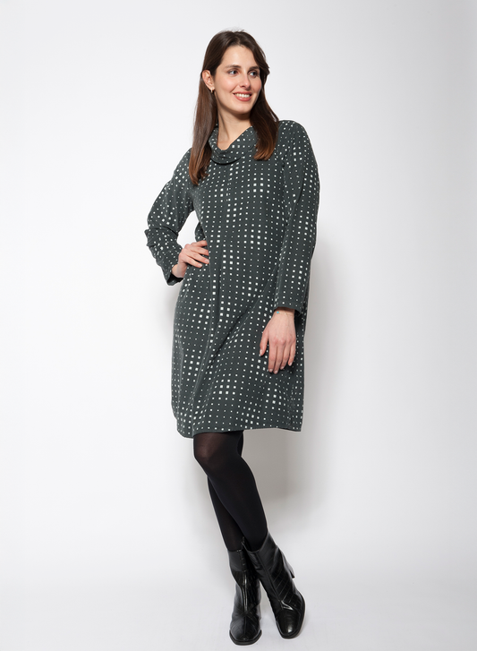 Blueberry Italia Needlecord Cowl Neck Dress