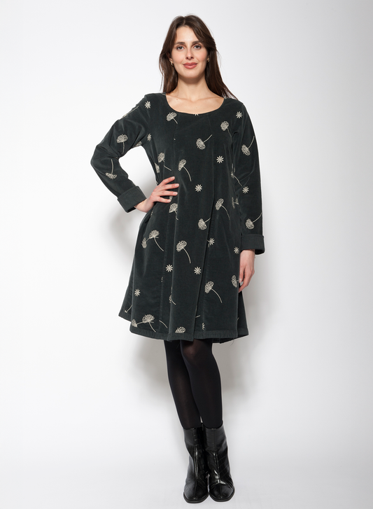Blueberry Italia Black Embroidered Cord Dress