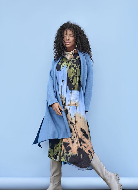 Noen Sky Blue Long Jacket
