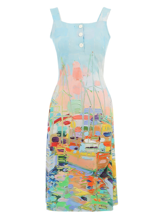 Dolcezza Painting Button Dress