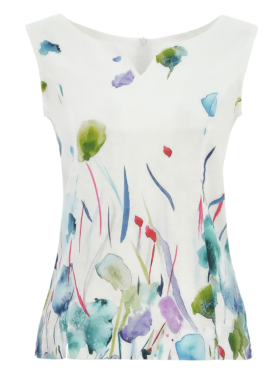 Dolcezza Watercolour Floral Linen Shell Top