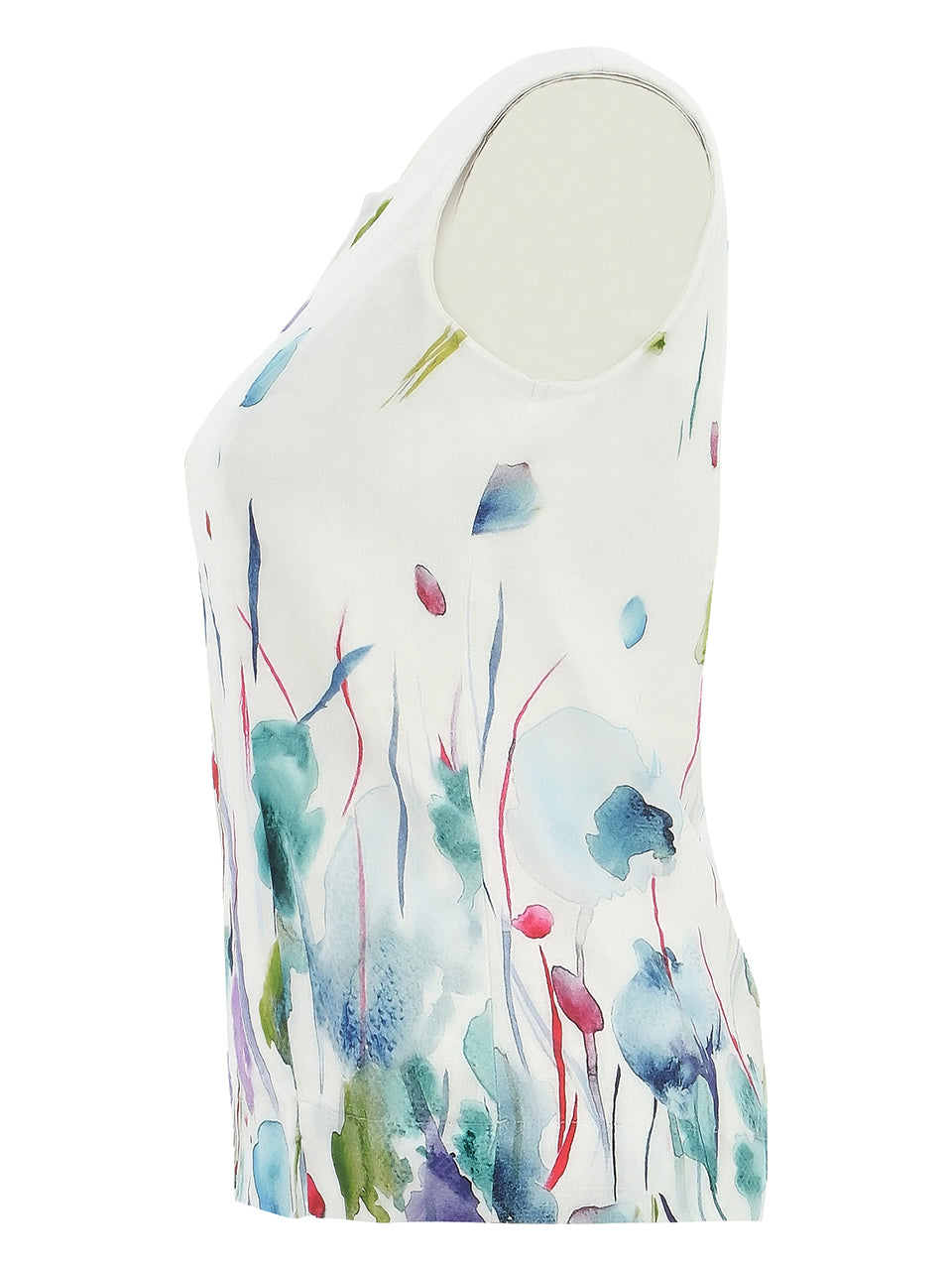 Dolcezza Watercolour Floral Linen Shell Top