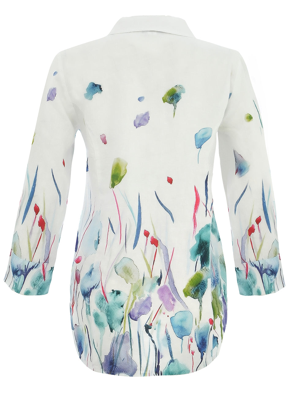 Dolcezza Watercolour Floral Linen Shirt