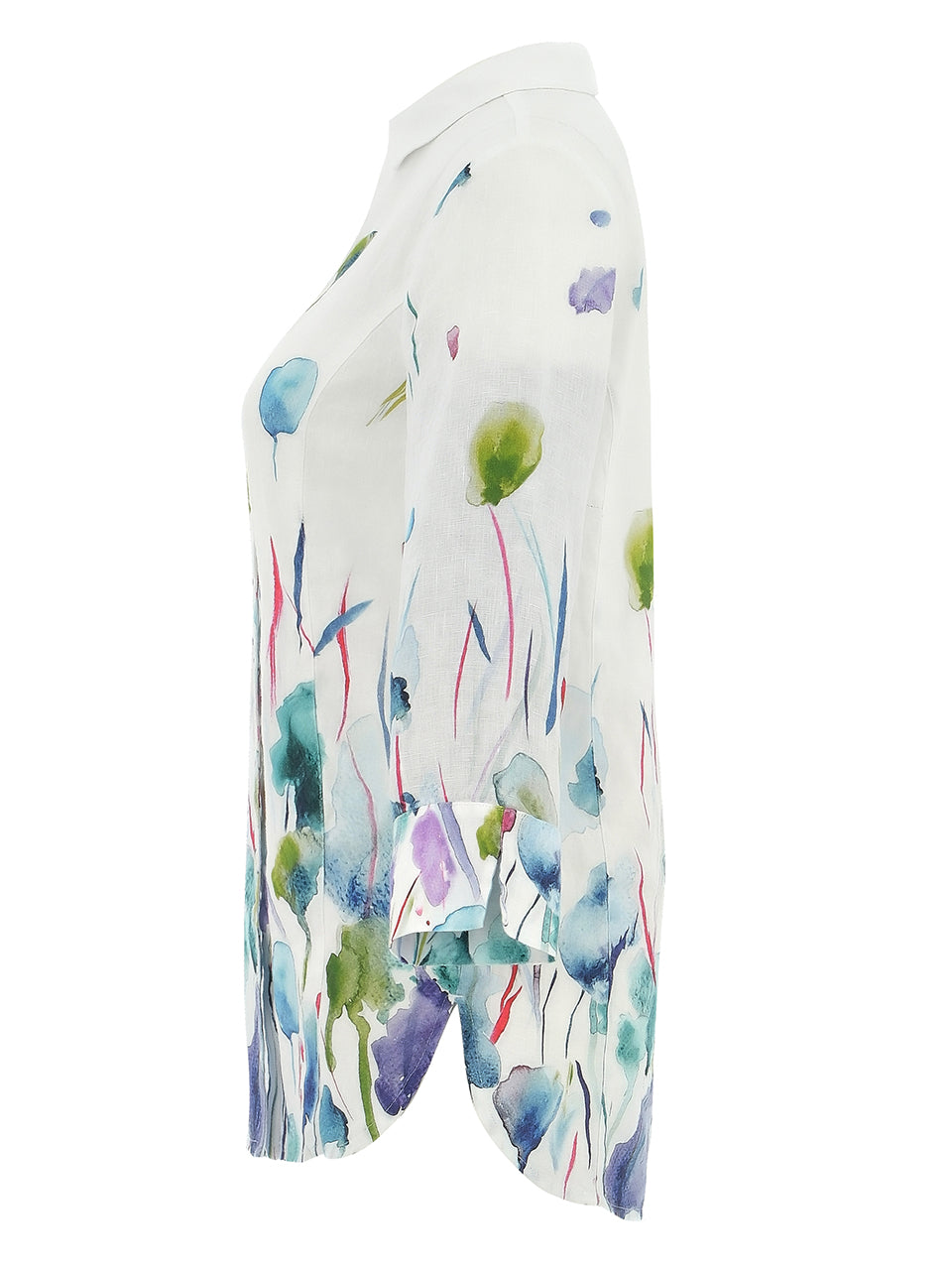 Dolcezza Watercolour Floral Linen Shirt