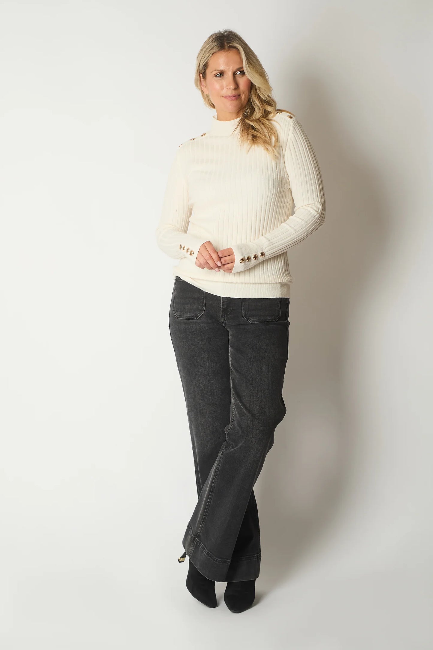 Solo Gold Button Jumper