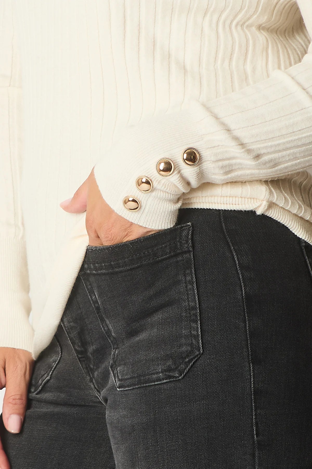 Solo Gold Button Jumper