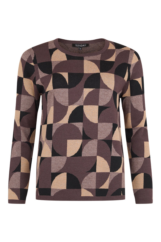 Sunday Geometric Print Sweater