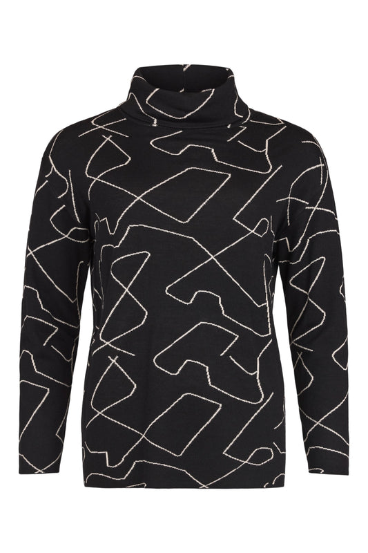 Sunday Patterned Turtle Neck Top