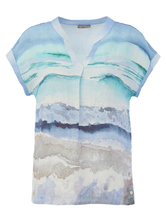 Dolcezza Seascape V-Neck Top