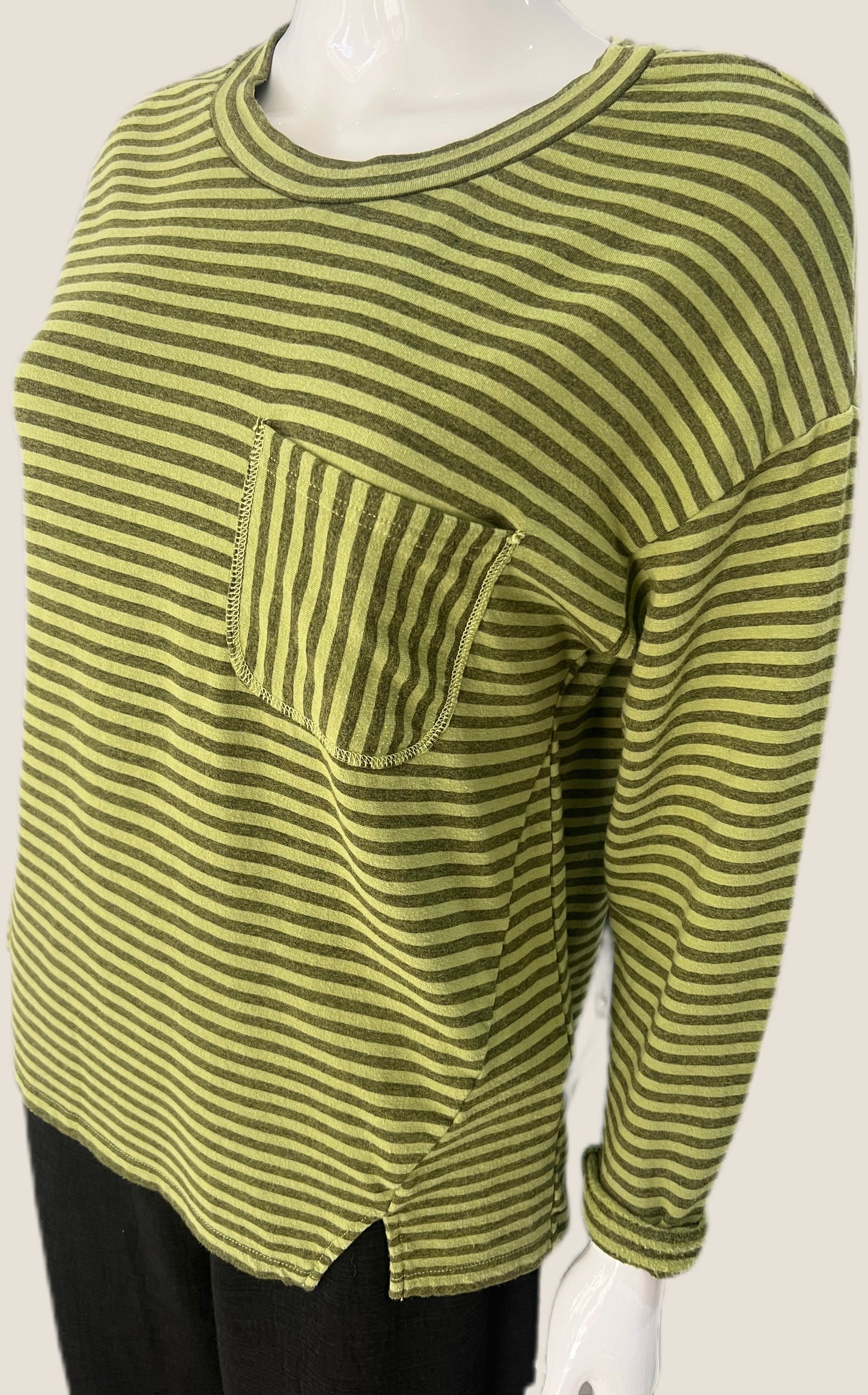 Cut Loose Stripe Pocket Top