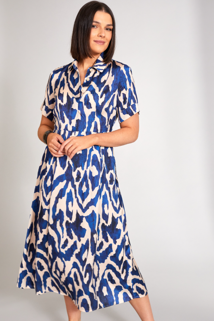 Peruzzi Blue Print Dress