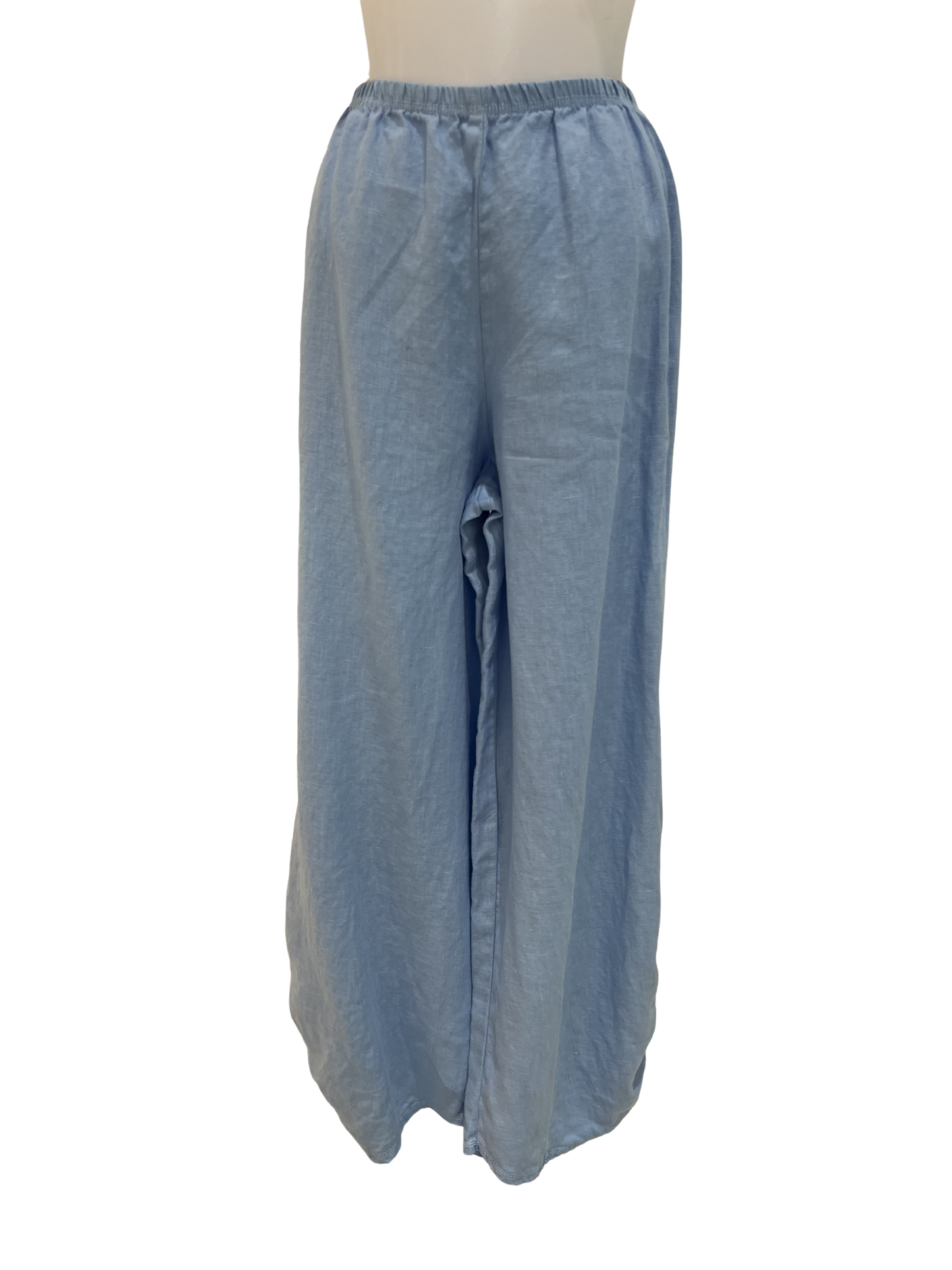 Cut Loose Linen Trousers with Ruched Detail