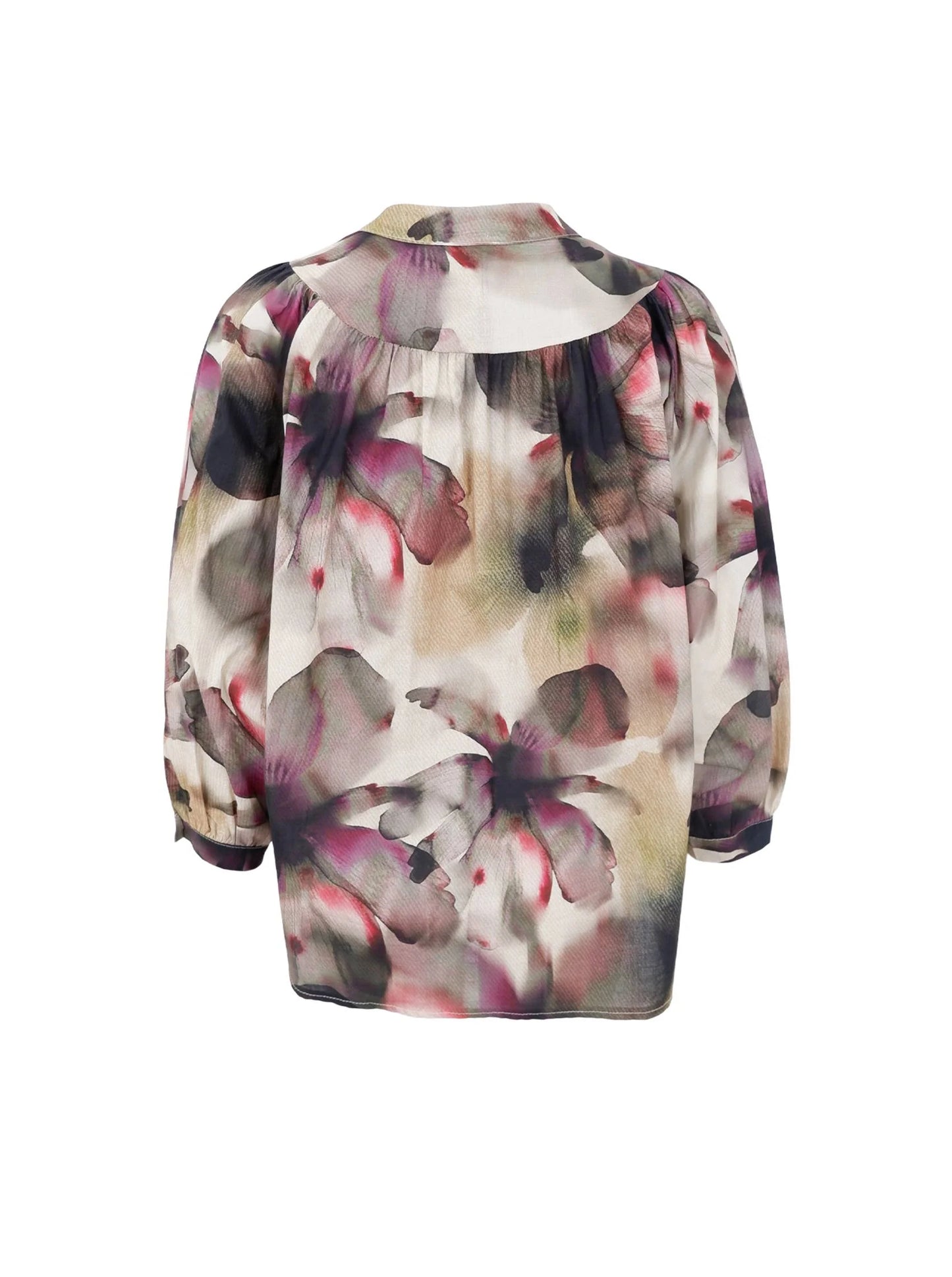 Black Colour O/S Filora Plum Flower Blouse