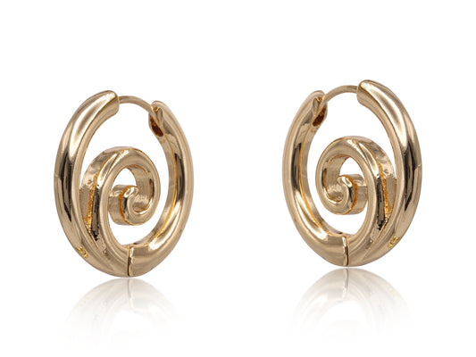 Big Metal Minas Scribble Hoop Earrings