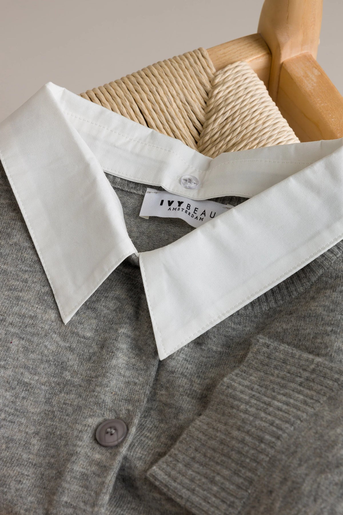 Ivy Beau Mine Cardigan with Detachable Collar