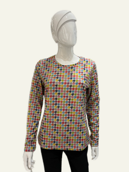 Iodena Colourful Houndstooth Jumper