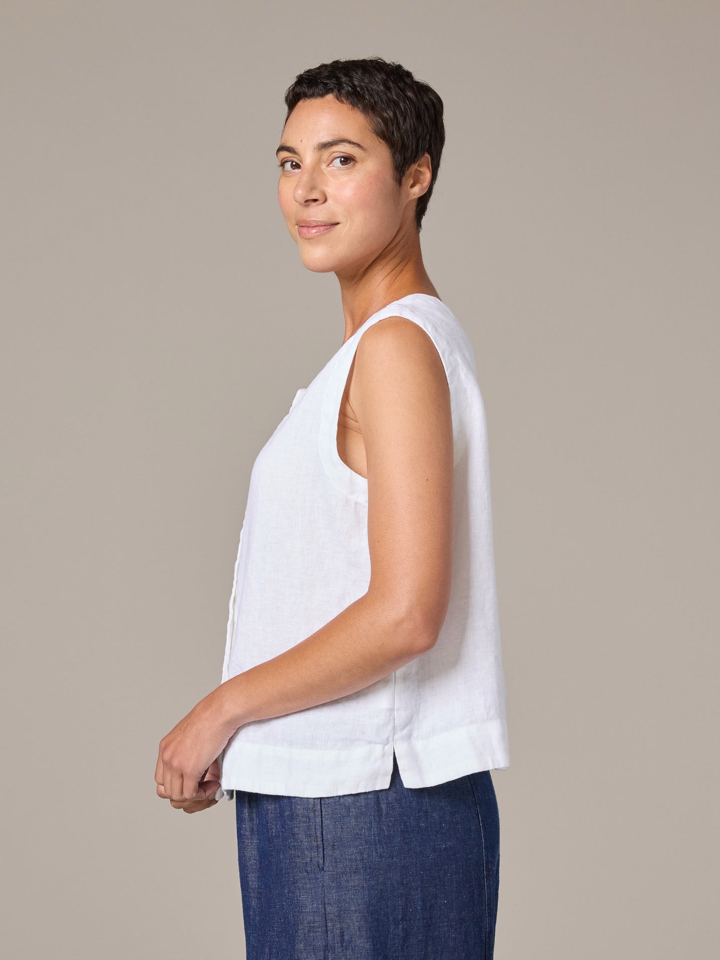 Cut Loose Button Vest Top