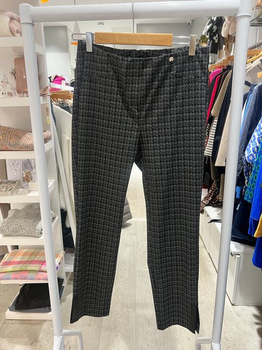 Robell Rose 09 Grey Houndstooth Trousers