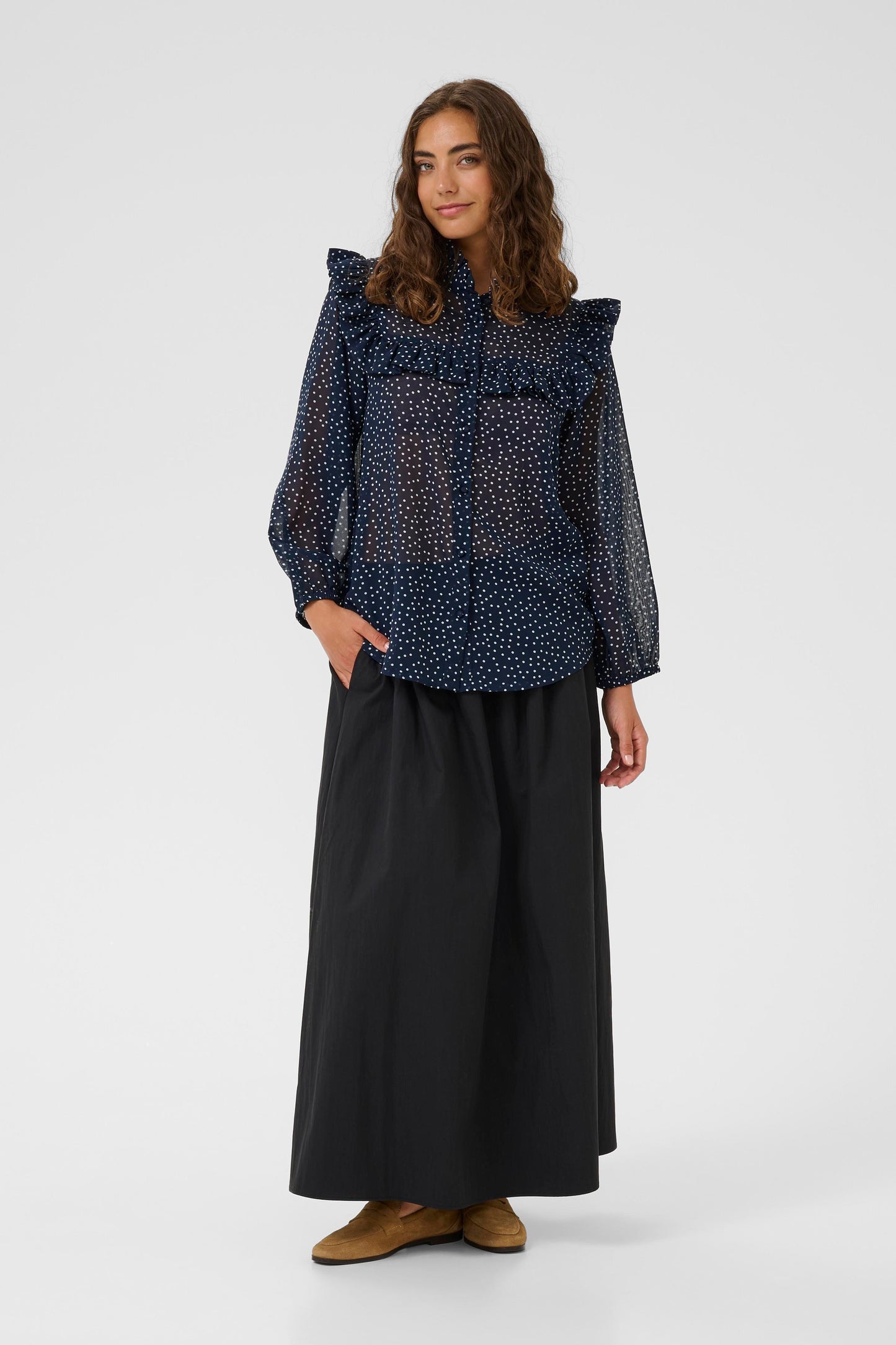 Culture Alita Navy Polka Dot Shirt