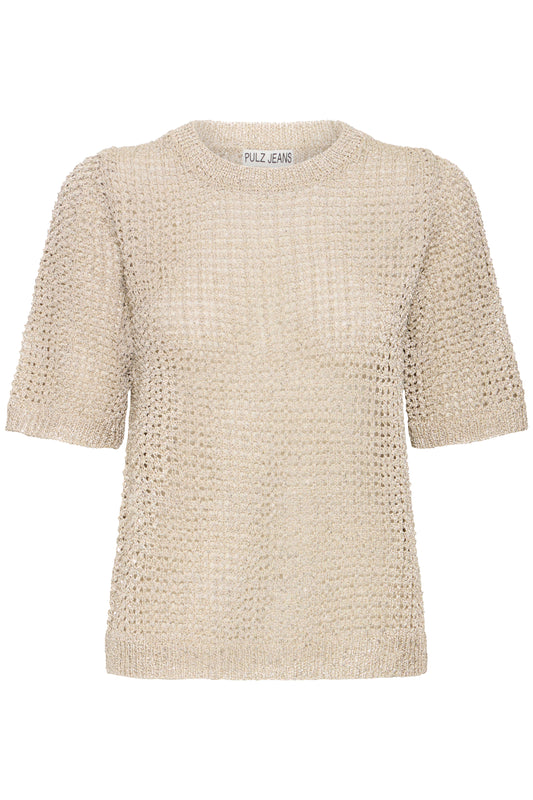 Pulz Valerie Silver Knitted Top