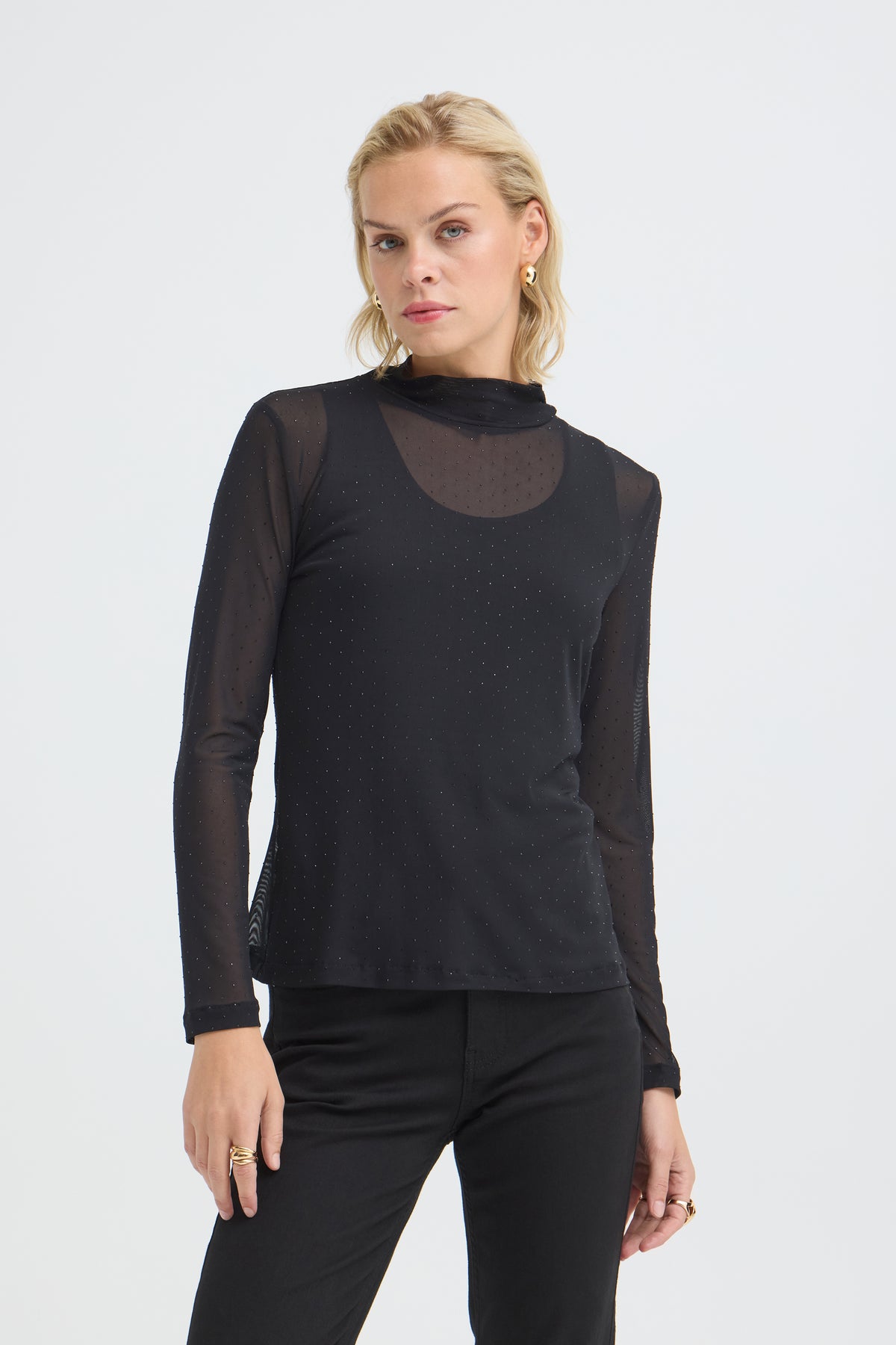 Pulz Fura Rhinestone LS Top