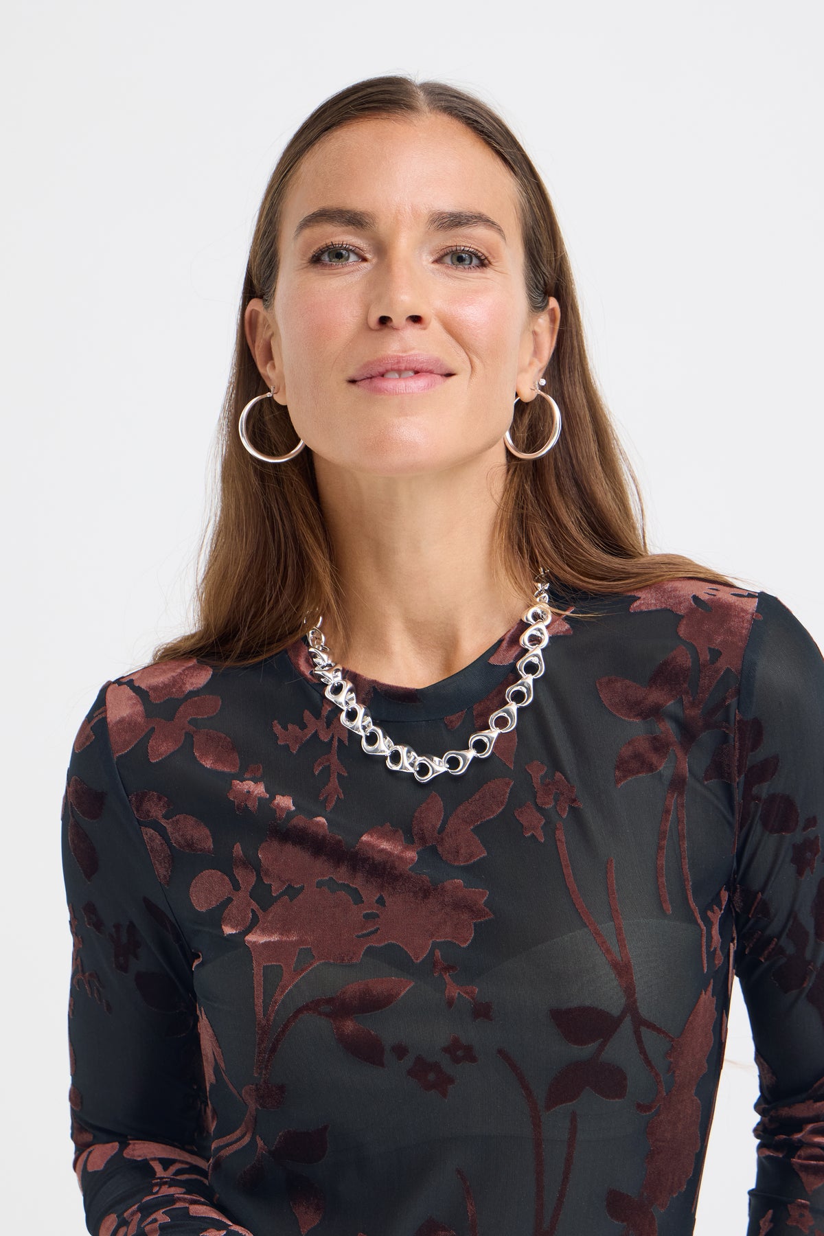 Pulz Felina Velvet Floral Top